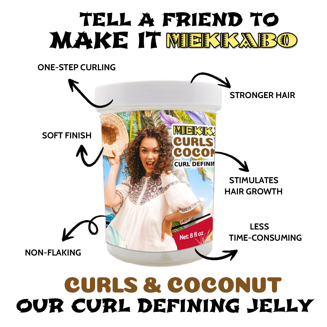 Mekkabo Curls & Coconut (curl defining jelly; 8 oz)