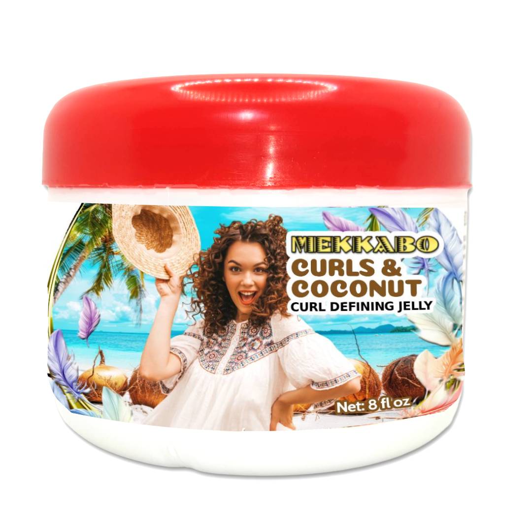 Mekkabo Curls & Coconut (curl defining jelly; 8 oz) (NEW PACKAGING)